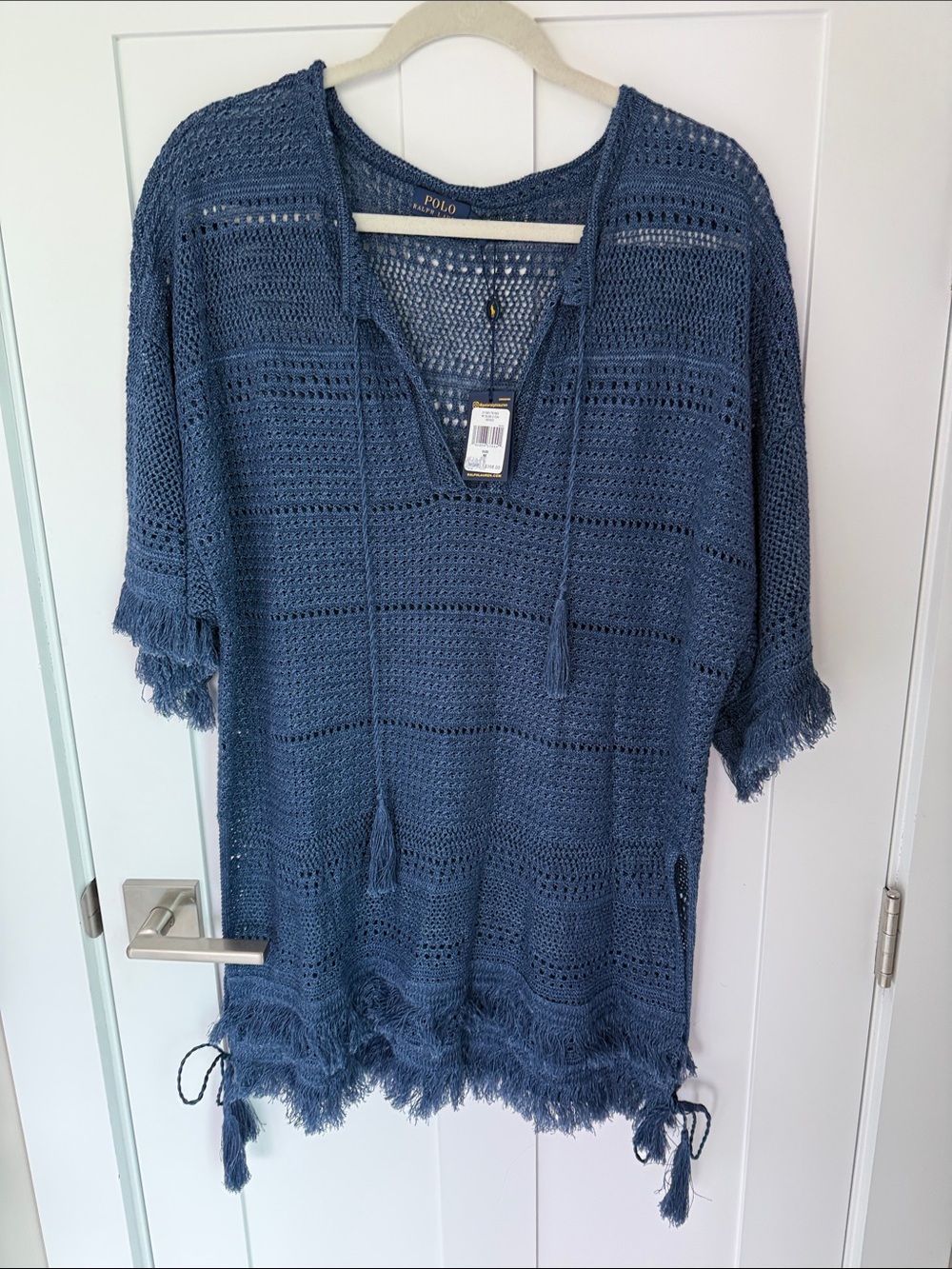 Polo Ralph Lauren Blue Crochet Fringe Tunic